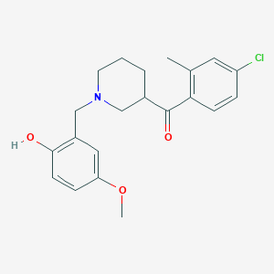 molecular formula C21H24ClNO3 B4049725 (4-chloro-2-methylphenyl)[1-(2-hydroxy-5-methoxybenzyl)-3-piperidinyl]methanone 