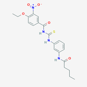 molecular formula C21H24N4O5S B4049733 4-乙氧基-3-硝基-N-({[3-(戊酰氨基)苯基]氨基}碳硫代基)苯甲酰胺 