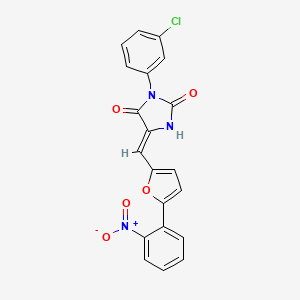 3-(3-chlorophenyl)-5-{[5-(2-nitrophenyl)-2-furyl]methylene}-2,4-imidazolidinedione