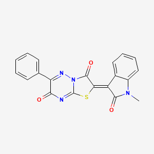 molecular formula C20H12N4O3S B4049744 2-(1-甲基-2-氧代-1,2-二氢-3H-吲哚-3-亚叉基)-6-苯基-7H-[1,3]噻唑并[3,2-b][1,2,4]三嗪-3,7(2H)-二酮 CAS No. 607384-94-1