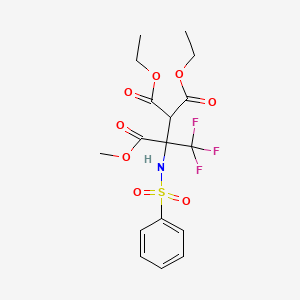 2,2-DIETHYL 1-METHYL 1-BENZENESULFONAMIDO-1-(TRIFLUOROMETHYL)ETHANE-1,2,2-TRICARBOXYLATE