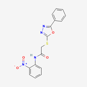 N-(2-Nitrophenyl)-2-((5-phenyl-1,3,4-oxadiazol-2-yl)thio)acetamide