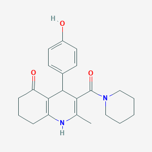 4-(4-HYDROXYPHENYL)-2-METHYL-3-(PIPERIDINE-1-CARBONYL)-1,4,5,6,7,8-HEXAHYDROQUINOLIN-5-ONE