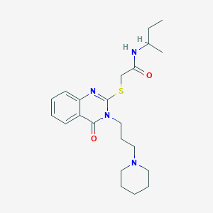 molecular formula C22H32N4O2S B4049813 N-(sec-butyl)-2-({4-oxo-3-[3-(1-piperidinyl)propyl]-3,4-dihydro-2-quinazolinyl}thio)acetamide 