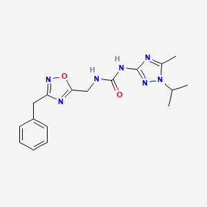 molecular formula C17H21N7O2 B4049837 N-[(3-benzyl-1,2,4-oxadiazol-5-yl)methyl]-N'-(1-isopropyl-5-methyl-1H-1,2,4-triazol-3-yl)urea 