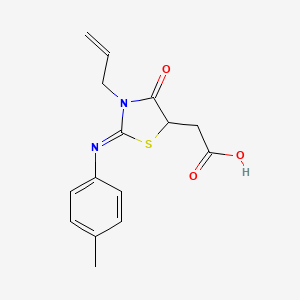 molecular formula C15H16N2O3S B4049840 {3-allyl-2-[(4-methylphenyl)imino]-4-oxo-1,3-thiazolidin-5-yl}acetic acid 