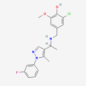 2-chloro-4-[({1-[1-(3-fluorophenyl)-5-methyl-1H-pyrazol-4-yl]ethyl}amino)methyl]-6-methoxyphenol