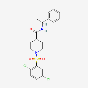 molecular formula C20H22Cl2N2O3S B4049894 1-[(2,5-dichlorophenyl)sulfonyl]-N-(1-phenylethyl)piperidine-4-carboxamide 