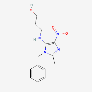 molecular formula C14H18N4O3 B4049909 3-[(1-benzyl-2-methyl-4-nitro-1H-imidazol-5-yl)amino]-1-propanol 