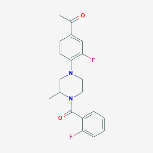 1-[3-Fluoro-4-[4-(2-fluorobenzoyl)-3-methylpiperazin-1-yl]phenyl]ethanone