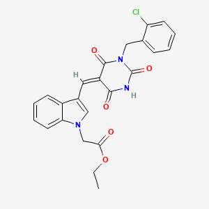 ethyl (3-{[1-(2-chlorobenzyl)-2,4,6-trioxotetrahydro-5(2H)-pyrimidinylidene]methyl}-1H-indol-1-yl)acetate