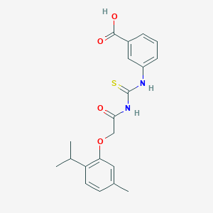 3-[({[5-Methyl-2-(propan-2-yl)phenoxy]acetyl}carbamothioyl)amino]benzoic acid