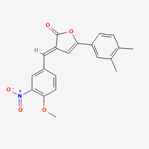 molecular formula C20H17NO5 B4049952 5-(3,4-二甲基苯基)-3-(4-甲氧基-3-硝基苄叉)-2(3H)-呋喃酮 