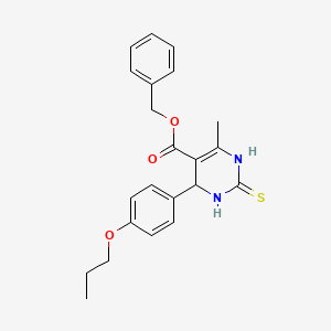 molecular formula C22H24N2O3S B4049978 benzyl 6-methyl-4-(4-propoxyphenyl)-2-thioxo-1,2,3,4-tetrahydro-5-pyrimidinecarboxylate 