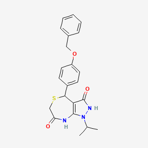 molecular formula C22H23N3O3S B4050025 4-[4-(benzyloxy)phenyl]-3-hydroxy-1-isopropyl-4,8-dihydro-1H-pyrazolo[3,4-e][1,4]thiazepin-7(6H)-one 