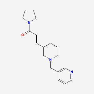 molecular formula C18H27N3O B4050035 3-({3-[3-oxo-3-(1-pyrrolidinyl)propyl]-1-piperidinyl}methyl)pyridine 