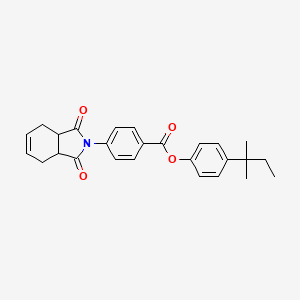 molecular formula C26H27NO4 B4050037 4-(2-methylbutan-2-yl)phenyl 4-(1,3-dioxo-1,3,3a,4,7,7a-hexahydro-2H-isoindol-2-yl)benzoate 