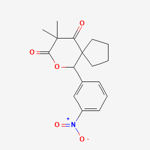 molecular formula C17H19NO5 B4050043 9,9-dimethyl-6-(3-nitrophenyl)-7-oxaspiro[4.5]decane-8,10-dione 