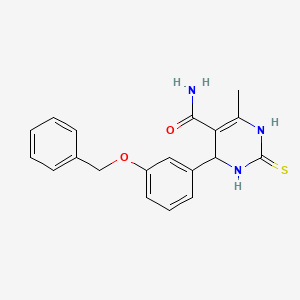 molecular formula C19H19N3O2S B4050046 4-[3-(苄氧基)苯基]-6-甲基-2-硫代氧代-1,2,3,4-四氢-5-嘧啶甲酰胺 