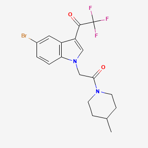 molecular formula C18H18BrF3N2O2 B4050051 1-{5-BROMO-1-[2-(4-METHYLPIPERIDIN-1-YL)-2-OXOETHYL]-1H-INDOL-3-YL}-2,2,2-TRIFLUOROETHAN-1-ONE 