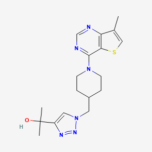 molecular formula C18H24N6OS B4050061 2-(1-{[1-(7-methylthieno[3,2-d]pyrimidin-4-yl)piperidin-4-yl]methyl}-1H-1,2,3-triazol-4-yl)propan-2-ol 