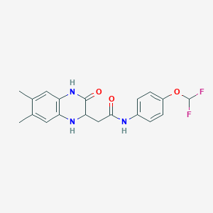 N-[4-(difluoromethoxy)phenyl]-2-(6,7-dimethyl-3-oxo-1,2,3,4-tetrahydroquinoxalin-2-yl)acetamide