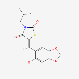 molecular formula C16H17NO5S B4050083 3-isobutyl-5-[(6-methoxy-1,3-benzodioxol-5-yl)methylene]-1,3-thiazolidine-2,4-dione 