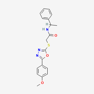 2-{[5-(4-methoxyphenyl)-1,3,4-oxadiazol-2-yl]thio}-N-(1-phenylethyl)acetamide