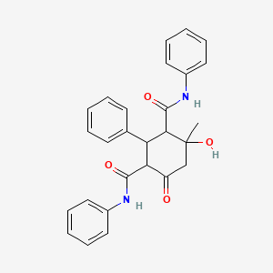 4-hydroxy-4-methyl-6-oxo-N,N',2-triphenyl-1,3-cyclohexanedicarboxamide