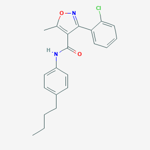 molecular formula C21H21ClN2O2 B405013 N-(4-butylphenyl)-3-(2-chlorophenyl)-5-methyl-1,2-oxazole-4-carboxamide CAS No. 331847-85-9