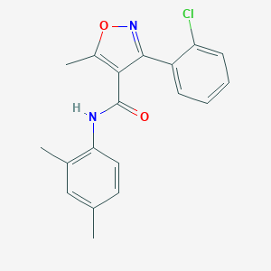 molecular formula C19H17ClN2O2 B405014 3-(2-chlorophenyl)-N-(2,4-dimethylphenyl)-5-methyl-1,2-oxazole-4-carboxamide CAS No. 301680-74-0