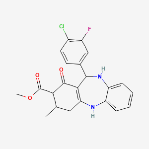 methyl 11-(4-chloro-3-fluorophenyl)-3-methyl-1-oxo-2,3,4,5,10,11-hexahydro-1H-dibenzo[b,e][1,4]diazepine-2-carboxylate