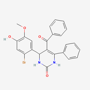 molecular formula C24H19BrN2O4 B4050169 5-benzoyl-4-(2-bromo-4-hydroxy-5-methoxyphenyl)-6-phenyl-3,4-dihydro-2(1H)-pyrimidinone 