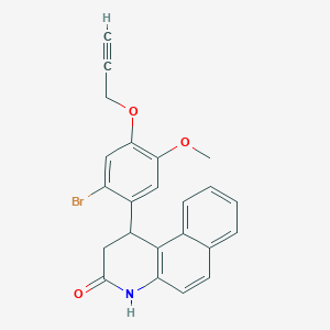 molecular formula C23H18BrNO3 B4050175 1-[2-bromo-5-methoxy-4-(2-propyn-1-yloxy)phenyl]-1,4-dihydrobenzo[f]quinolin-3(2H)-one 