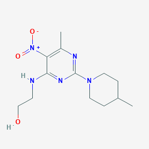 molecular formula C13H21N5O3 B4050206 2-[[6-Methyl-2-(4-methylpiperidin-1-yl)-5-nitropyrimidin-4-yl]amino]ethanol 