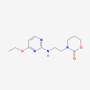 molecular formula C12H18N4O3 B4050210 3-{2-[(4-ethoxypyrimidin-2-yl)amino]ethyl}-1,3-oxazinan-2-one 