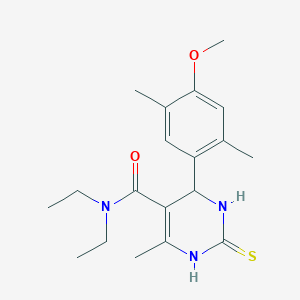 molecular formula C19H27N3O2S B4050213 N,N-二乙基-4-(4-甲氧基-2,5-二甲基苯基)-6-甲基-2-硫代-1,2,3,4-四氢-5-嘧啶甲酰胺 