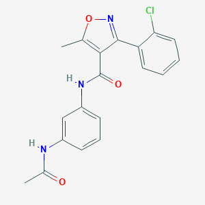 molecular formula C19H16ClN3O3 B405022 N-[3-(acetylamino)phenyl]-3-(2-chlorophenyl)-5-methyl-1,2-oxazole-4-carboxamide 