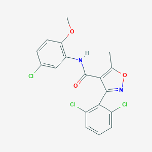 molecular formula C18H13Cl3N2O3 B405023 N-(5-chloro-2-methoxyphenyl)-3-(2,6-dichlorophenyl)-5-methylisoxazole-4-carboxamide CAS No. 331847-97-3