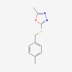 molecular formula C11H12N2OS B4050236 2-Methyl-5-[(4-methylphenyl)methylsulfanyl]-1,3,4-oxadiazole 