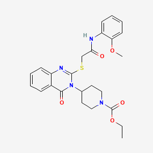 molecular formula C25H28N4O5S B4050242 ethyl 4-[2-({2-[(2-methoxyphenyl)amino]-2-oxoethyl}thio)-4-oxo-3(4H)-quinazolinyl]-1-piperidinecarboxylate 