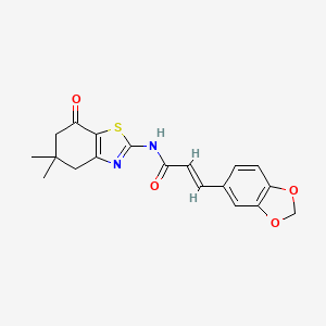 molecular formula C19H18N2O4S B4050245 3-(1,3-benzodioxol-5-yl)-N-(5,5-dimethyl-7-oxo-4,5,6,7-tetrahydro-1,3-benzothiazol-2-yl)acrylamide 