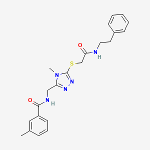 3-methyl-N-{[4-methyl-5-({2-oxo-2-[(2-phenylethyl)amino]ethyl}sulfanyl)-4H-1,2,4-triazol-3-yl]methyl}benzamide