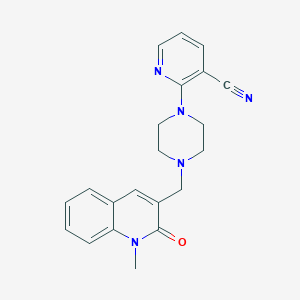 molecular formula C21H21N5O B4050276 2-{4-[(1-methyl-2-oxo-1,2-dihydroquinolin-3-yl)methyl]piperazin-1-yl}nicotinonitrile 