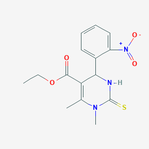 molecular formula C15H17N3O4S B4050289 Ethyl 3,4-dimethyl-6-(2-nitrophenyl)-2-sulfanylidene-1,6-dihydropyrimidine-5-carboxylate 