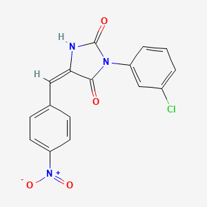 molecular formula C16H10ClN3O4 B4050299 (5E)-3-(3-chlorophenyl)-5-[(4-nitrophenyl)methylidene]imidazolidine-2,4-dione 