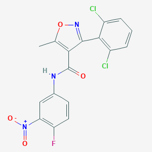 molecular formula C17H10Cl2FN3O4 B405031 3-(2,6-dichlorophenyl)-N-(4-fluoro-3-nitrophenyl)-5-methylisoxazole-4-carboxamide 