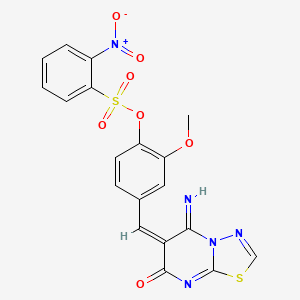 molecular formula C19H13N5O7S2 B4050331 4-[(5-imino-7-oxo-5H-[1,3,4]thiadiazolo[3,2-a]pyrimidin-6(7H)-ylidene)methyl]-2-methoxyphenyl 2-nitrobenzenesulfonate 