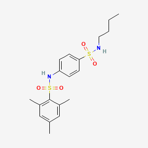 molecular formula C19H26N2O4S2 B4050335 N-[4-(butylsulfamoyl)phenyl]-2,4,6-trimethylbenzenesulfonamide CAS No. 606922-76-3