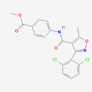 molecular formula C19H14Cl2N2O4 B405034 Methyl 4-({[3-(2,6-dichlorophenyl)-5-methylisoxazol-4-yl]carbonyl}amino)benzoate CAS No. 309951-66-4